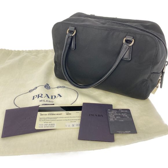 Prada Heart Bijou Nylon Mini Handbag EVENING Nero Black - Picture 2 of 5